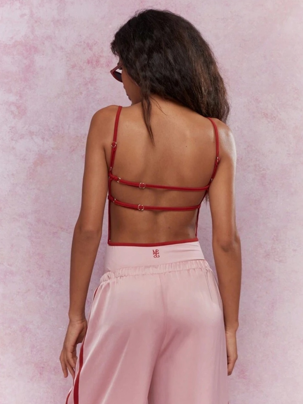 Missguided Pink and Red Contrast Trim Camisole